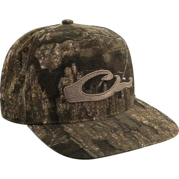 Drake Waterfowl Men's Hunting Camo Snapback Flat Bill Cap Color: Realtree Timber - Size: One Size Fits Most One Size