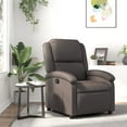 thumbnail image 1 of vidaXL Recliner Chair Dark Brown Real Leather, 1 of 5