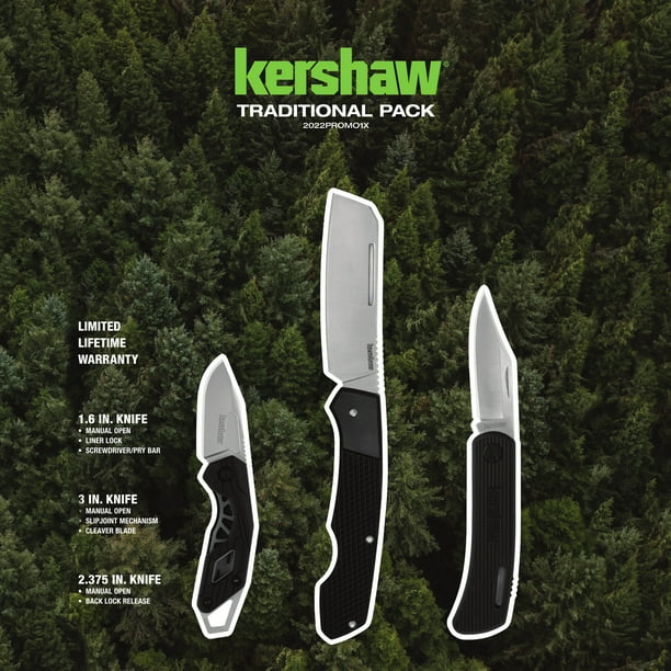 Kershaw Holiday Knife Set, 3 Piece Traditional Knives Gift Set