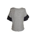 thumbnail image 2 of maison Jules Womens Striped Contrast Knit Blouse, Off-White, XX-Large, 2 of 3