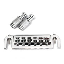 Wraparound Roller Bridge Saddle Tailpiece for Style Electric Guitar Replacement Parts Accessories (Silver)