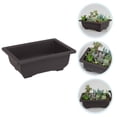 thumbnail image 1 of HONMEET 4pcs Plastic Planter Black Rectangular Simple Home Furnishings Friends, 1 of 8