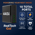 thumbnail image 5 of RediTech Go™ 440W GaN⁵ Multi-Port Compact Charging Station – Fast Charging 10-Port USB-C & USB-A with 2-Prong Plug for Phones, Tablets, Laptops, Family & Travel, 5 of 8