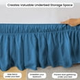 thumbnail image 3 of CCNY 24" Inch Drop Wrap Around Bed Skirt Family XL Size 100% Microfiber Made Mediterranean Blue Color, 3 of 6