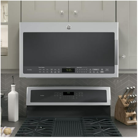 GE Profile - 2.1 Cu. Ft. Over-the-Range Microwave with Sensor Cooking - Stainless steel