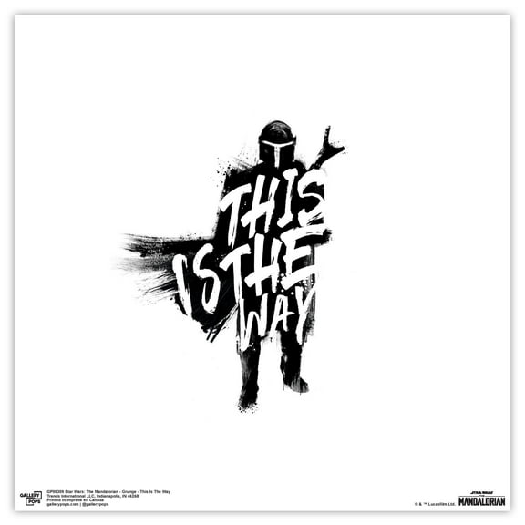 Gallery Pops Star Wars: The Mandalorian - Grunge - This is the Way Wall Art, Unframed Version, 12" x 12"