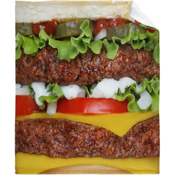 Kuscheln Hamburger Realistic Food Novelty Lightweight Super Soft Cozy Throw Blanket Warm and Lightweight Soft Flannel Blankets 50''x60'' Bed Blanket