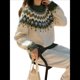 thumbnail image 3 of Suéter de Larga con Cuello Redondo para Mujer, Suéter Informal Estampado, Camisetas de Otoño 2025. Verde y L, 3 of 8