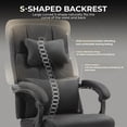 thumbnail image 3 of Toytexx Ergonomic Fabric Office Chair with Footrest, Lumbar Support & Swivel Wheels – Black, 3 of 6