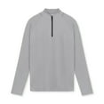 thumbnail image 5 of VSSSJ Men's Long Sleeve Sports Shirts Slim Fit Zip Up Stand-up Collar Pure Color Simple Cozy Sun Protection Lightweight Breathable Shirt Gray M, 5 of 5