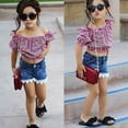thumbnail image 5 of Hauts à Rayures pour Filles, Blouse en Dentelle, Shorts en Denim, 5 of 5