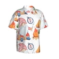 thumbnail image 3 of Xecao Gnome Camping Fishing print Hawaiian shirt - a stylish short-sleeve button-down for men, perfect for casual beach and tropical outings., 3 of 9