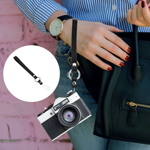 GJX Detachable Black Phone Wrist Strap Adjustable Secure Grip for Smartphones 1 Pc