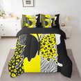 thumbnail image 2 of Homewish Yellow Butterfly Animal Bedding Comforter Set 7 Pieces, Romantic Valentines Day Full Bedding Set, Chic Leopard Zabra Print Reversible Fitted Sheet Flat Sheet, Ultra Soft Bedroom Decor, 2 of 7