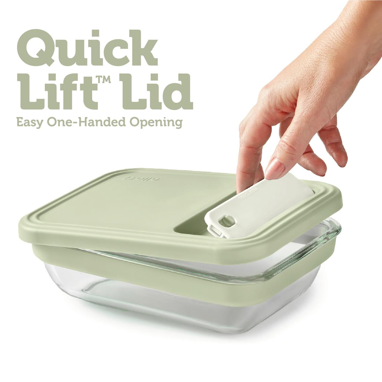 (2 pack) Ello Fresh Stack™ Glass Meal Prep Container | Airtight Leak-Proof Locking Lids, Dishwasher Safe, BPA-Free | 4.7 Cup | for Meal Prep and Food Storage | Sage