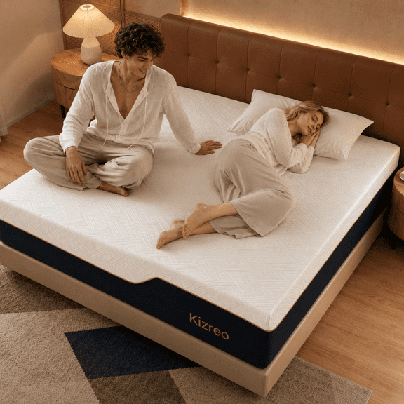 Kizreo Extra Firm Foam Mattress 12 Inch Queen, Cooling Gel Memory Foam, Back Pain Relief, Motion Isolation, CertiPUR-US Certified Foam, 365-Night Trial