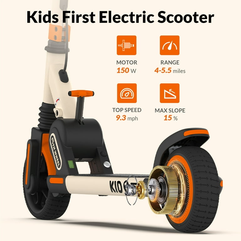 5TH WHEEL K1 Electric Scooter for Kids Ages 6-14 with 6.5 Rubber Tires,  150W Motor, 9 Mph Speed and 4-5.5 Miles Range, Foldable Kids Electric Kick