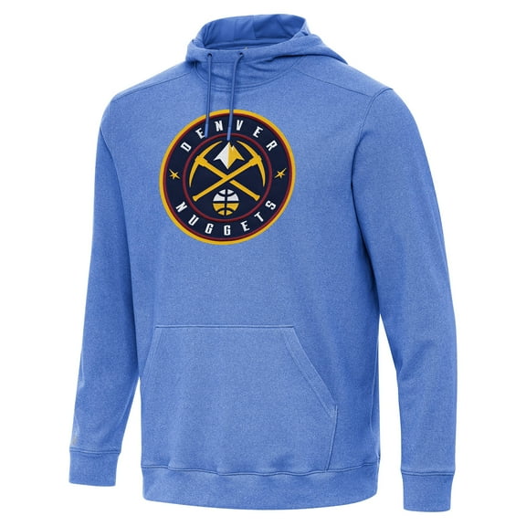 Men's Antigua Heather Blue Denver Nuggets Cloud Pullover Hoodie