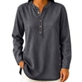 thumbnail image 2 of Womens Denim Shirt Long Sleeve Button Down Shirt Casual Jean Shirt Jacket Vintage Denim Blouses Tops with Pockets Gray XL, 2 of 6