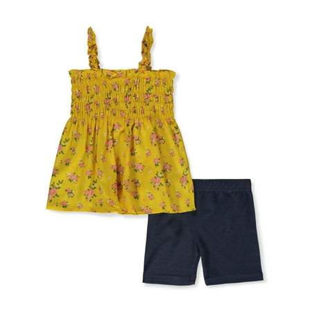 

Girls Pink Girls 2-Piece Bike Shorts Set Outfit - yellow multi 3t (Toddler)