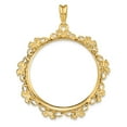 thumbnail image 4 of FJC Finejewelers 14 kt Yellow Gold Polished Flower Blossom 32.7mm Prong Coin Bezel Pendant, 4 of 6