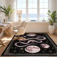 thumbnail image 3 of Design&I 4'x6' Washable Area Rug Snake Celestial Gothic Witchy Design Mystical Moon Tarot Symbols for Reading Nook, Bedroom, Pet Friendly & Non-Slip Built-In Grip, 3 of 7