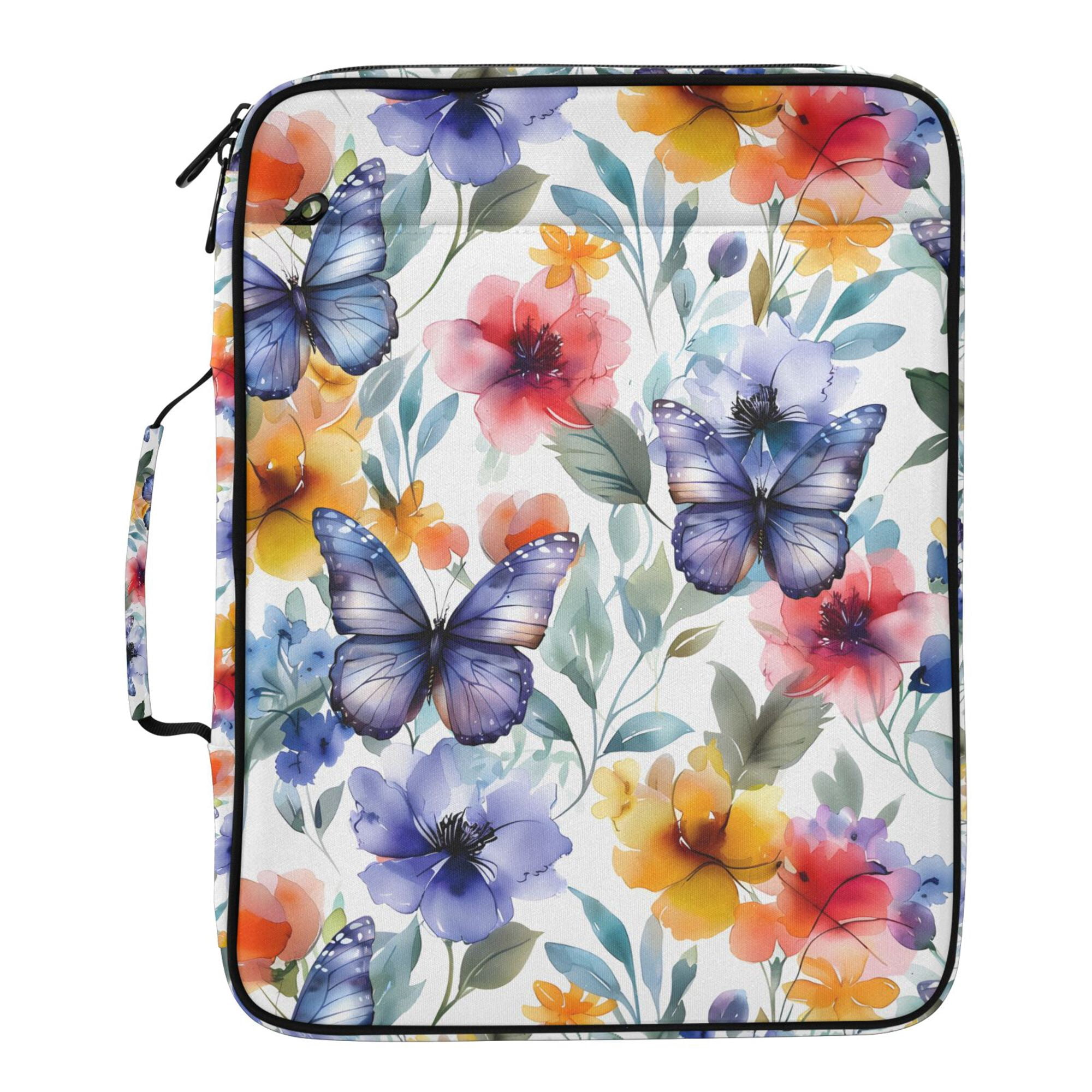 FORMRS Accordion File Folder A4 Size 7-Pocket Expanding Document Organizer Bag with 3 Ring Binder, Watercolor Flowers Pattern