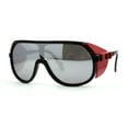 thumbnail image 1 of Color Mirror Windbreaker Visor Shield Racer Plastic Sunglasses Black Red Silver Mirror, 1 of 4