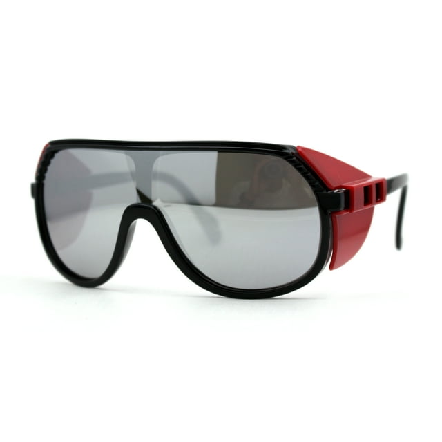Color Mirror Windbreaker Visor Shield Racer Plastic Sunglasses Black Red Silver Mirror