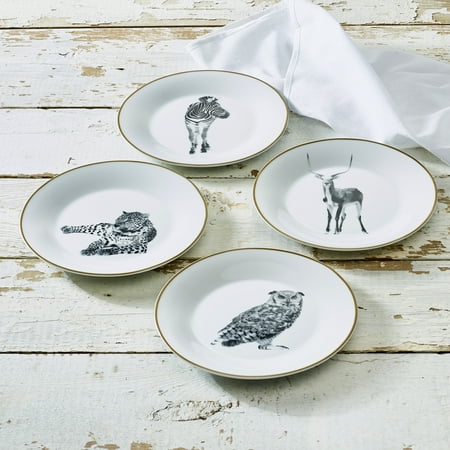 - Wild Animal Collection Porcelain Side Plate 4-Pack, Walmart Exclusive