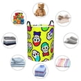 thumbnail image 6 of XMXY Round Laundry Basket Organizer, Sugar Skull Cartoon Skeleton Waterproof Collapsible Dirty Clothes Basket Laundry Hamper, Medium Size, 6 of 8