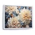thumbnail image 2 of Designart "Mosaic Delight: Blue And White Chrysanthemums" Chrysanthemums Floater Framed Canvas Prints, 2 of 5