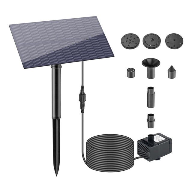 Bomba Panel Fuente 5W 5V Con Estaca 180L/h Kits Solar para Piscina