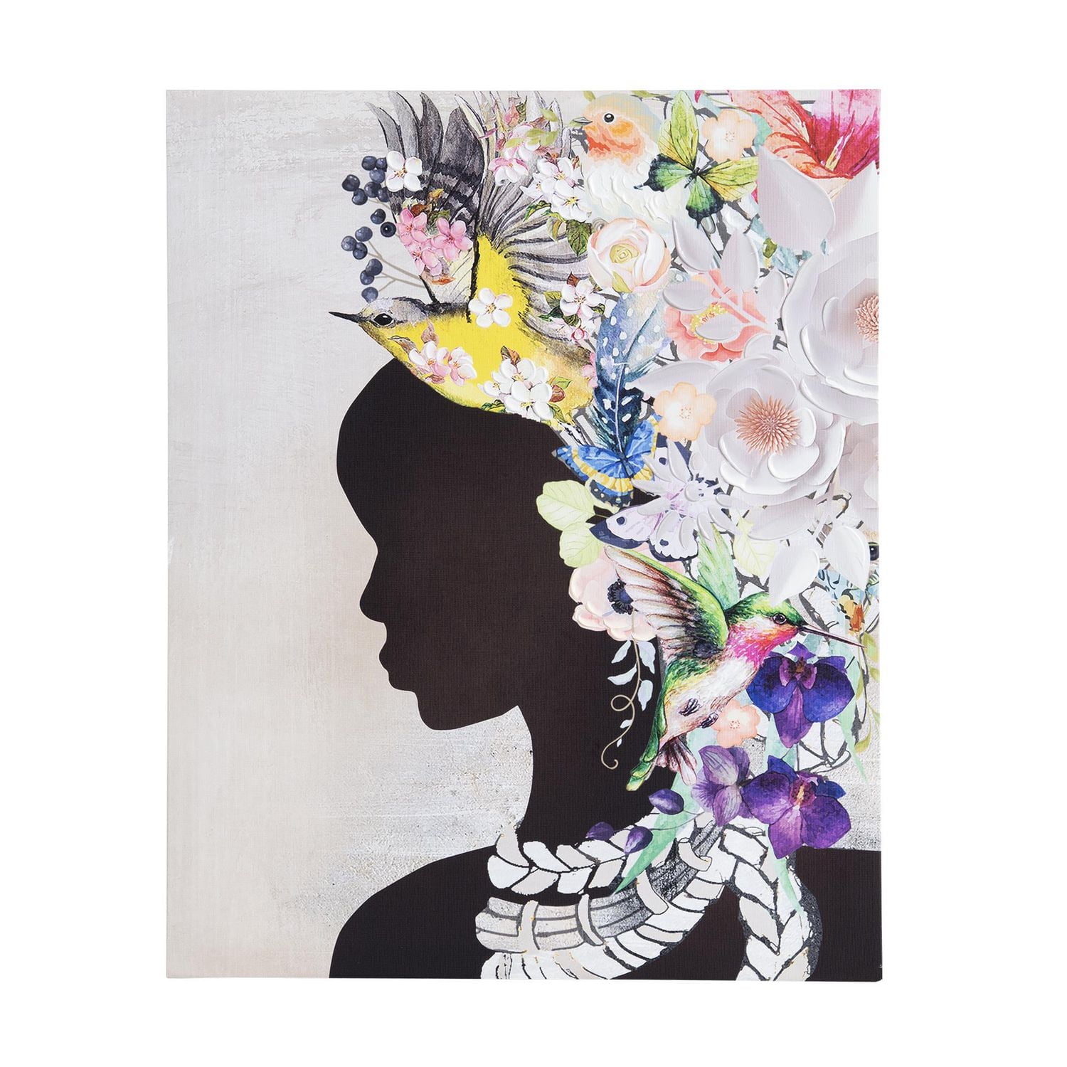 hometrends Natural Woman Embellished Canvas Art Print