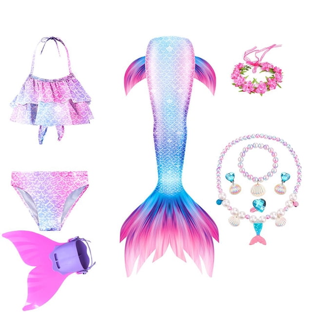 Traje de baño de cola de sirena para niñas, traje de baño para niños, traje de baño para niños, Bikini, traje de baño, disfraz de Halloween zhangyuxiang unisex