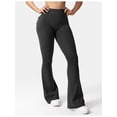 thumbnail image 3 of Flare Leggings with Pockets for Women Scrunch Workout Leggings Butt Lifting Gym Yoga Pants Work Pants Black S, 3 of 5