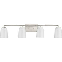 Spenser Collection Four-Light Brushed Nickel Industrial Vanity Light