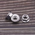 thumbnail image 3 of Tuercas de seguridad hexagonales con brida dentada M4-0.7, acero inoxidable 304, acabado brillante 18-8, rosca completa, paquete de 100, 3 of 5