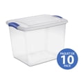 thumbnail image 1 of Sterilite 26 Liter Latch Box, Small Clear Plastic Storage Bin with Lid, Blue Latch - 10 Pk, 1 of 7