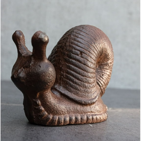 Whimsical Rustic Western Farmhouse Cast Iron Cottage Mollusca Snail Figurine