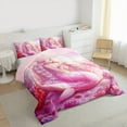 thumbnail image 2 of Manfei Chic Mermaid Queen Comforter Set,Ocean Animal Bedding Sets,Pink Fairy Tale Bedding Comforter Set For Girls,Ultra Soft Home Decor Reversible,3pcs, 2 of 7