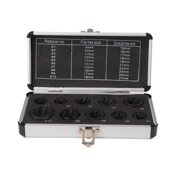 RANMEI 10Pcs Damaged Nut Bolt Remover Extractor Set Damaged Bolt Threading Extractor Bolt Screws Remover Threading Tool Kit Hand Tool