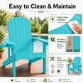 thumbnail image 6 of Y&M Adirondack Chair, HDPE Weather Resistant Outdoor Chair with Cup Holder, Aruba Blue, 6 of 8