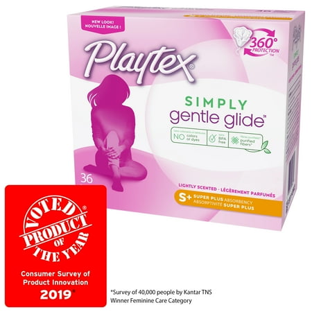 Playtex Simply Gentle Glide Scented Tampons, Super Plus Absorbency, 36 Ct