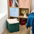 thumbnail image 3 of EZOWare Set of 4 Foldable Fabric Basket Bins, 13"x15"x13" Collapsible Storage Organizer Cube with Handle for Clothes Nursery Toys - Watercress, 3 of 4