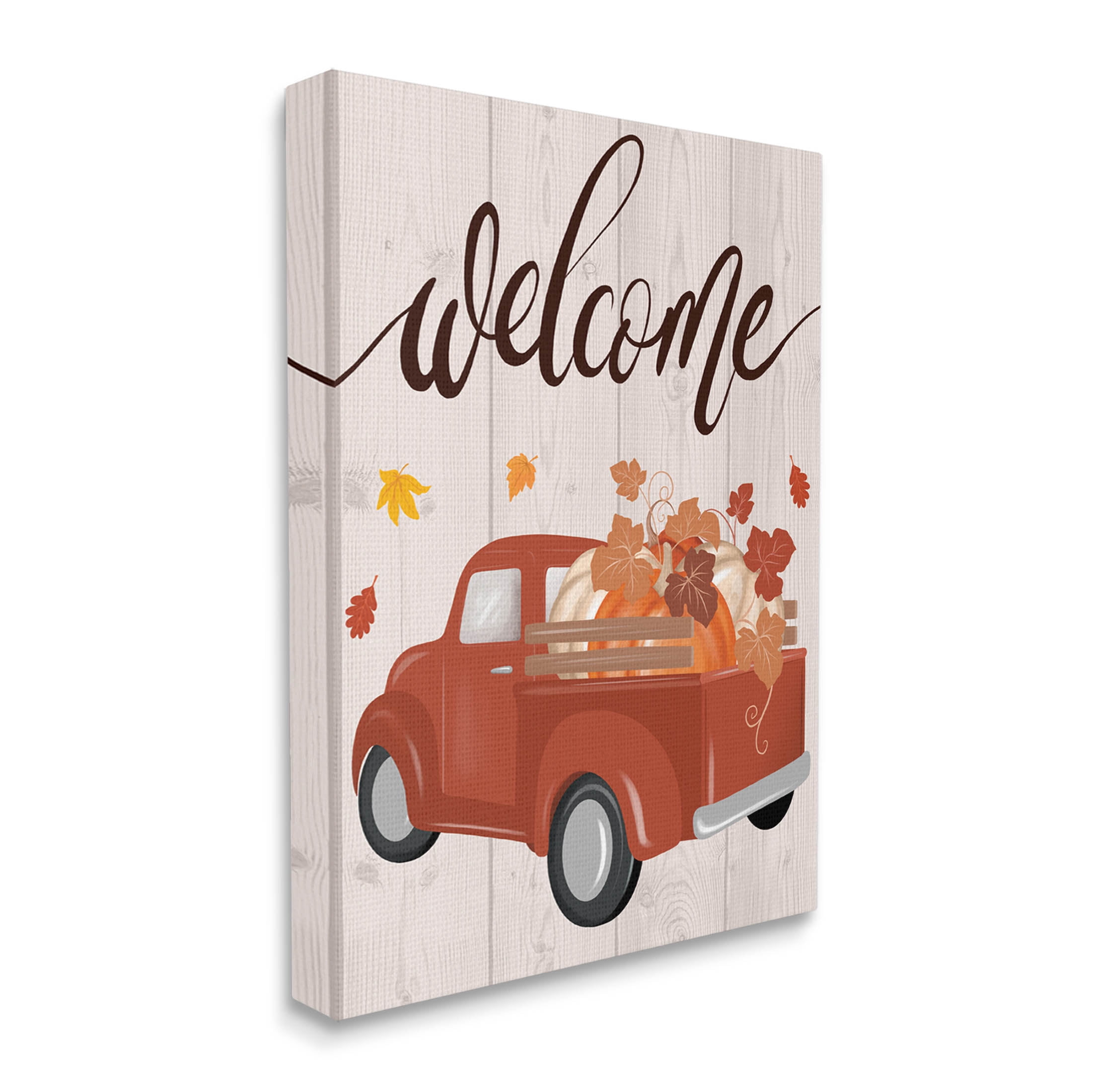 Stupell Industries Welcome Country Pumpkin Truck Graphic Art Gallery Wrapped Canvas Print Wall Art, Design by Jo Taylor
