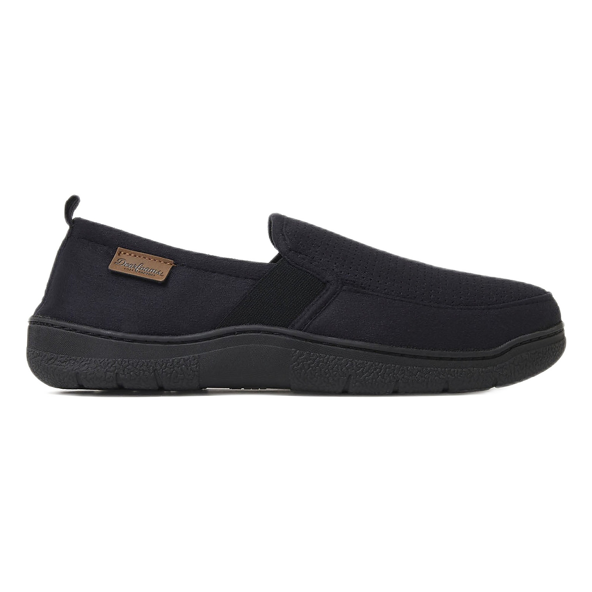 Dearfoams Men's Perforated Microsuede Moccasin Slippers