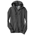 thumbnail image 2 of District - Young Mens Marled Fleece Full-Zip Hoodie Dt192 - Marled Black - XL, 2 of 3