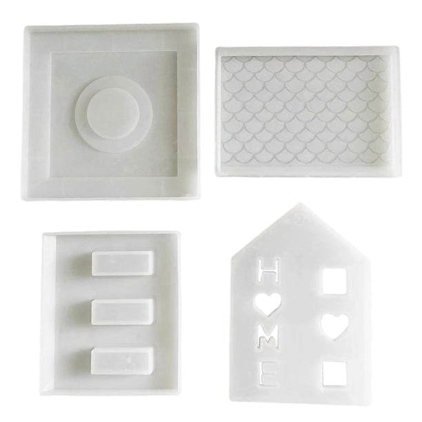 3D Candlestick Silicone Mold Hollow House Shaped Candle Base Molds Gypsum Candle Holder Mould Home Decorations Moulds