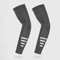 thumbnail image 2 of UPF 50+ UV Protection Cooling Arm Sleeves Moisture Wicking Breathable Reflective for Men Women Running Cycling Fishing Dark Gray 1 Pair,Size Free Size, 2 of 7